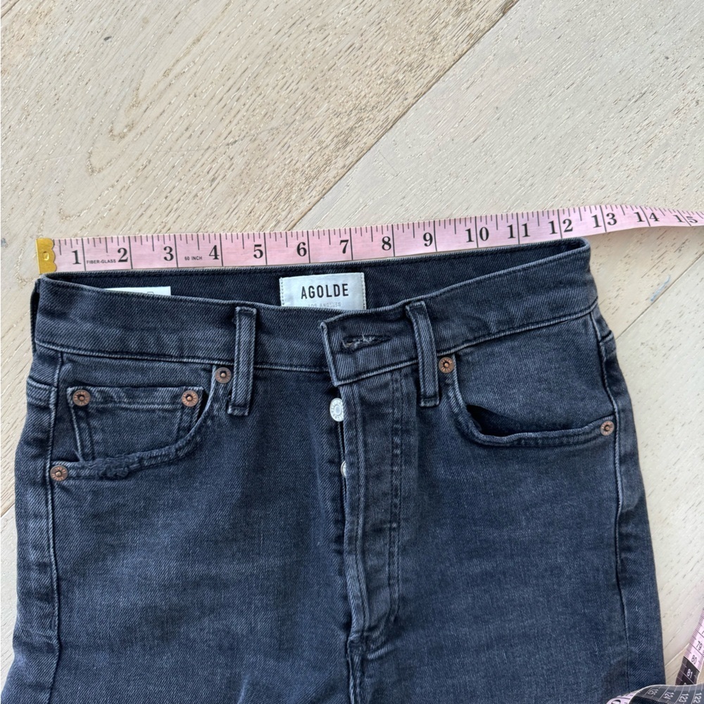 Agolde Nico High Rise Slim Straight Denim Jeans Distressed In Cassette  Sz 24 - Picture 5 of 12